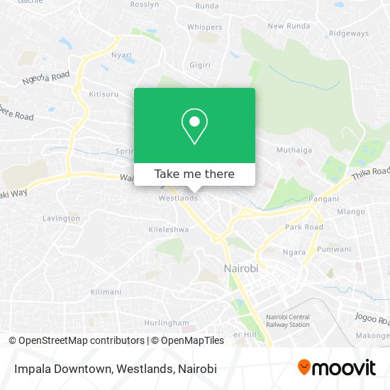 Impala Downtown, Westlands map