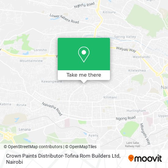 Crown Paints Distributor-Tofina Rom Builders Ltd map