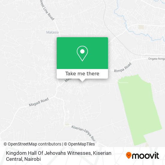 Kingdom Hall Of Jehovahs Witnesses, Kiserian Central map