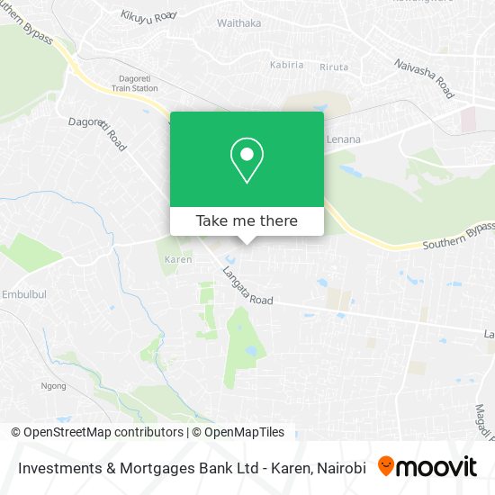 Investments & Mortgages Bank Ltd - Karen map