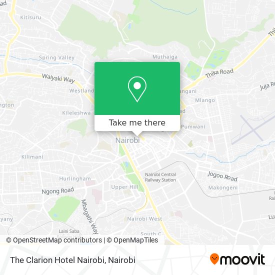 The Clarion Hotel Nairobi map