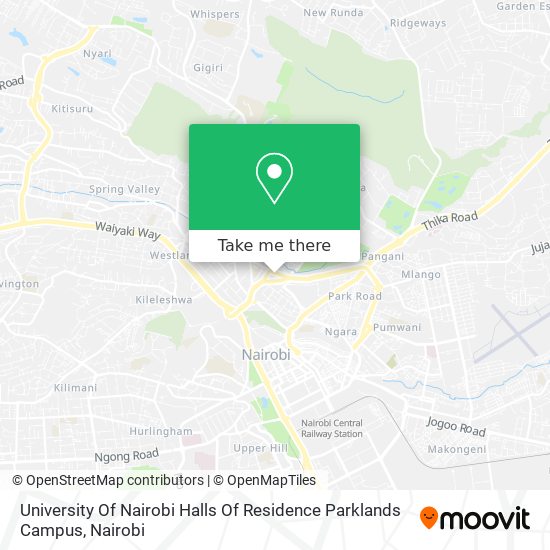 University Of Nairobi Halls Of Residence Parklands Campus map