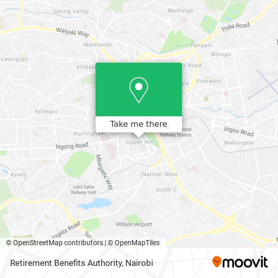 Retirement Benefits Authority map