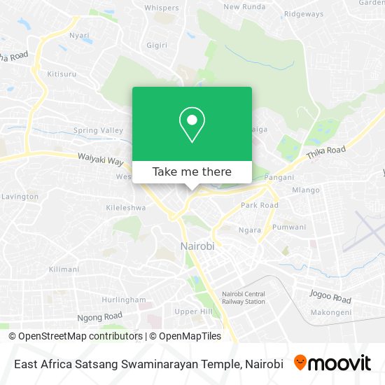 East Africa Satsang Swaminarayan Temple map