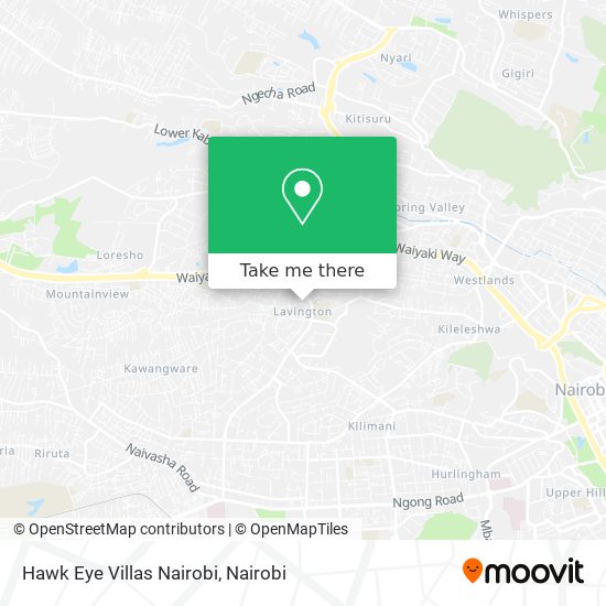 Hawk Eye Villas Nairobi map
