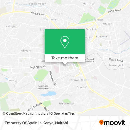 Embassy Of Spain In Kenya map