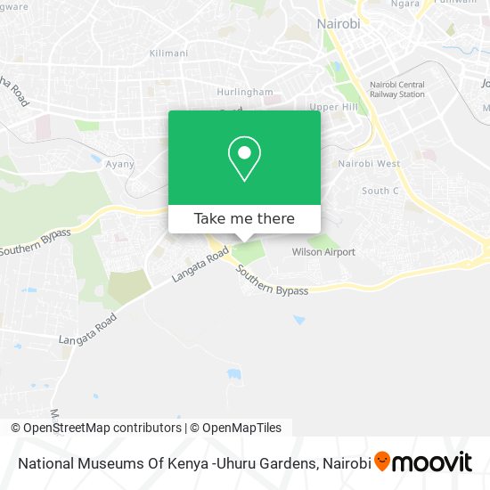 National Museums Of Kenya -Uhuru Gardens map