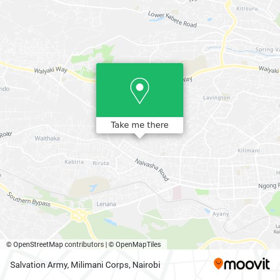 Salvation Army, Milimani Corps map