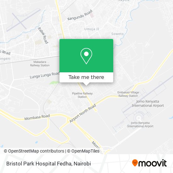 Bristol Park Hospital Fedha map