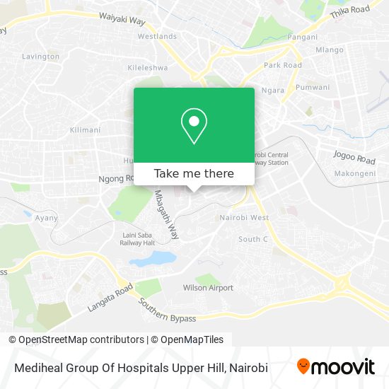 Mediheal Group Of Hospitals Upper Hill map