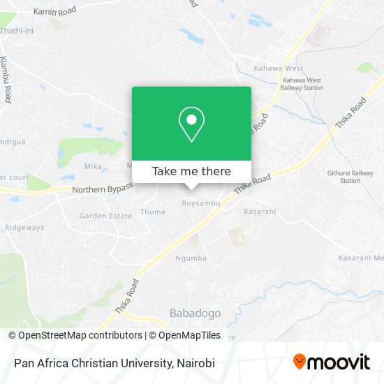 Pan Africa Christian University map