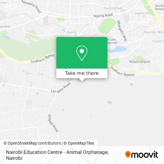 Nairobi Education Centre - Animal Orphanage map