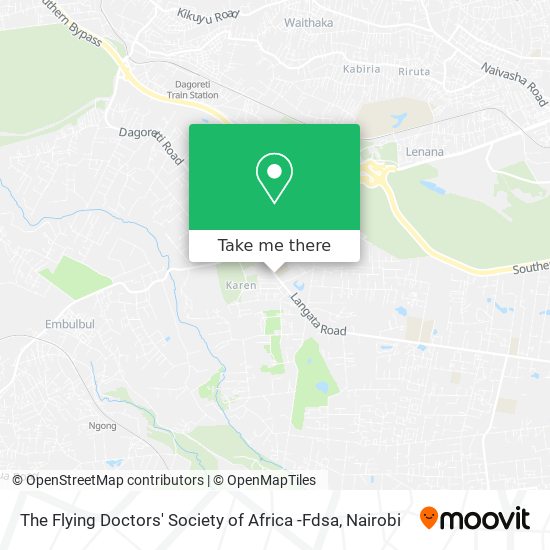 The Flying Doctors' Society of Africa -Fdsa map
