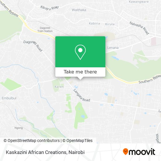 Kaskazini African Creations map