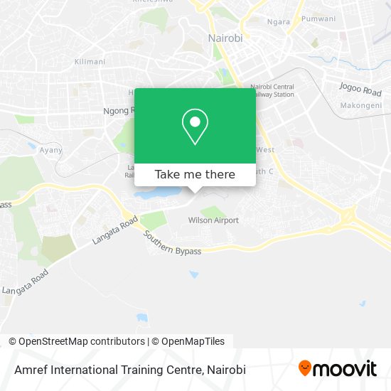 Amref International Training Centre map