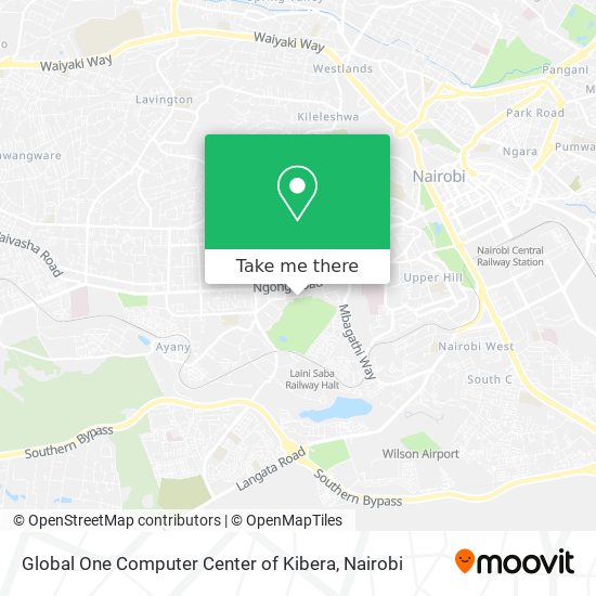 Global One Computer Center of Kibera map