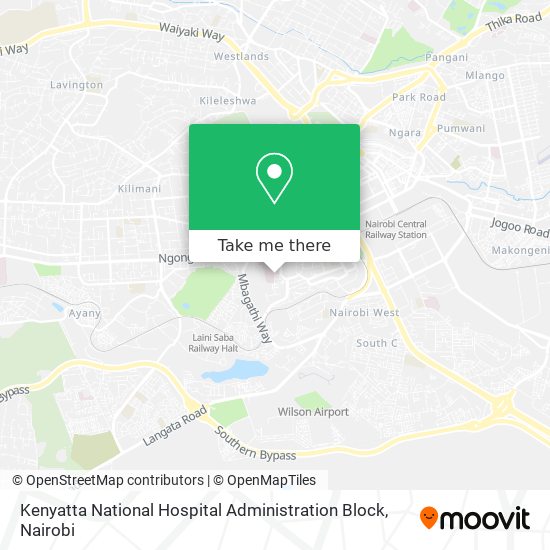 Kenyatta National Hospital Administration Block map