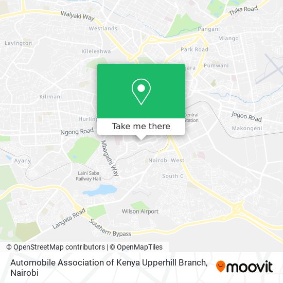 Automobile Association of Kenya Upperhill Branch map