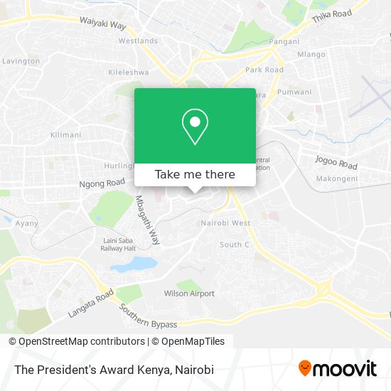 The President's Award Kenya map