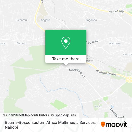 Beams-Bosco Eastern Africa Multimedia Services map