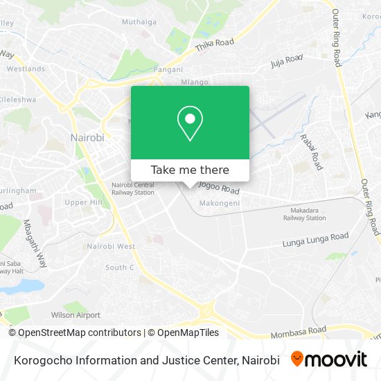Korogocho Information and Justice Center map