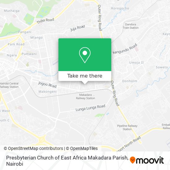 Presbyterian Church of East Africa Makadara Parish map