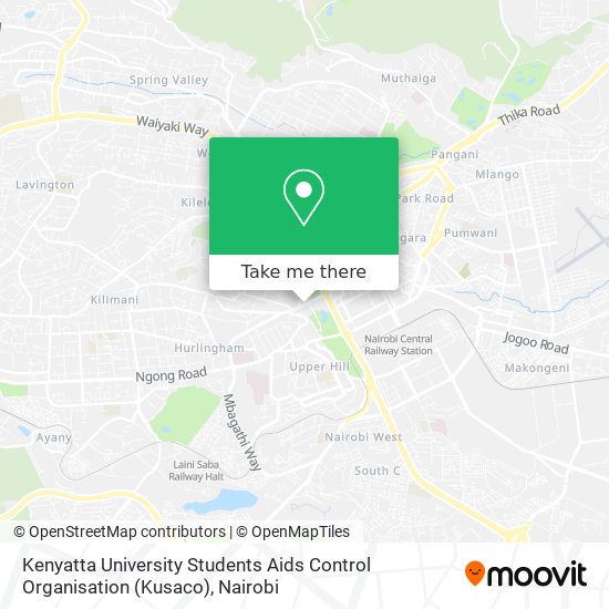 Kenyatta University Students Aids Control Organisation (Kusaco) map