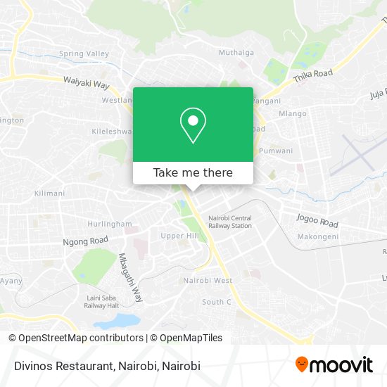 Divinos Restaurant, Nairobi map