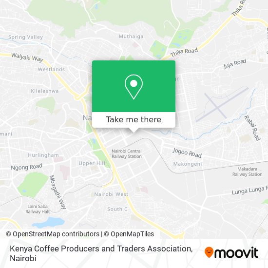 Kenya Coffee Producers and Traders Association map