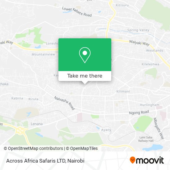 Across Africa Safaris LTD map