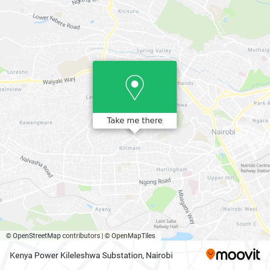 Kenya Power Kileleshwa Substation map
