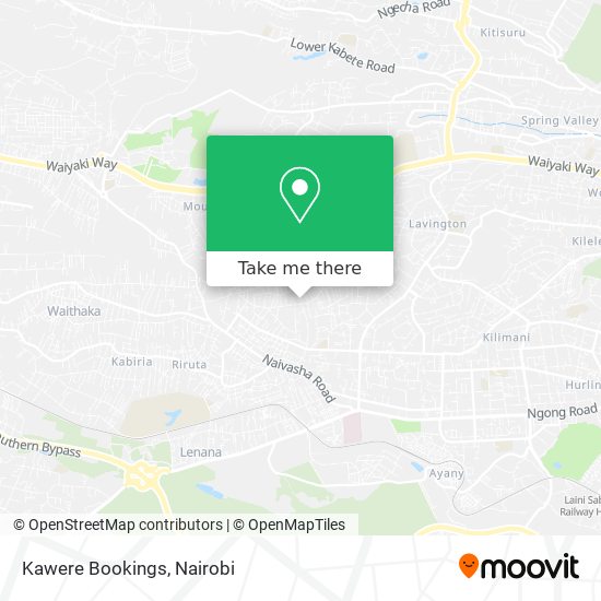 Kawere Bookings map