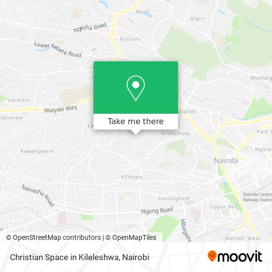 Christian Space in Kileleshwa map