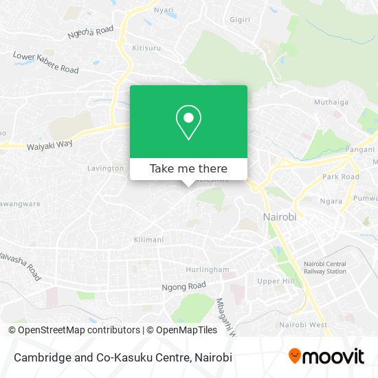 Cambridge and Co-Kasuku Centre map