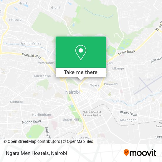 Ngara Men Hostels map