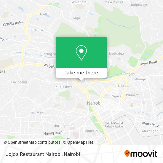 Jojo's Restaurant Nairobi map