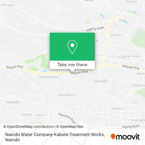 Nairobi Water Company-Kabete Treatment Works map