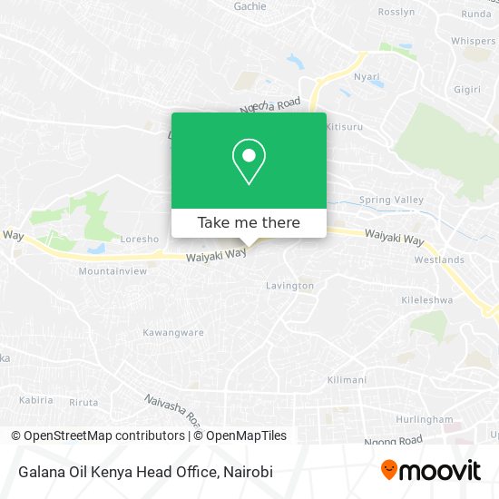 Galana Oil Kenya Head Office map