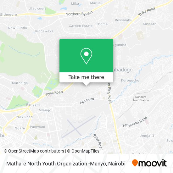 Mathare North Youth Organization -Manyo map