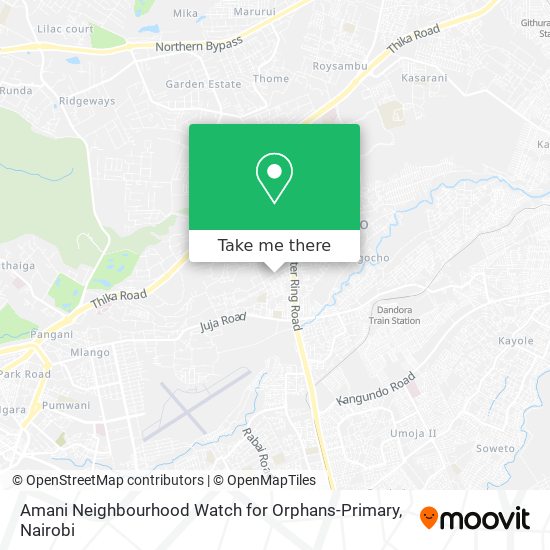 Amani Neighbourhood Watch for Orphans-Primary map