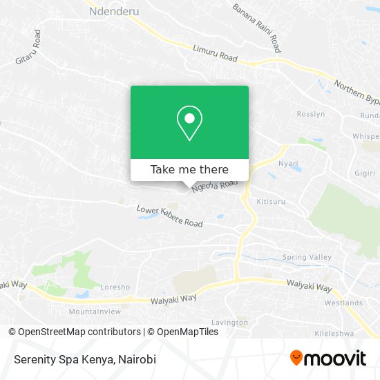 Serenity Spa Kenya map