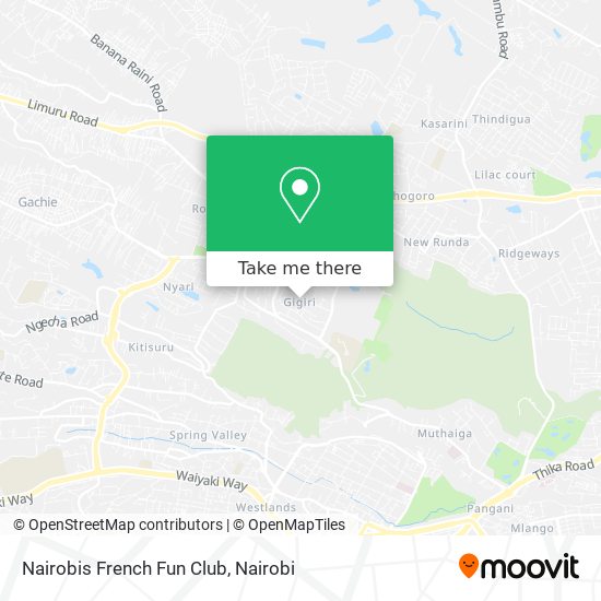 Nairobis French Fun Club map
