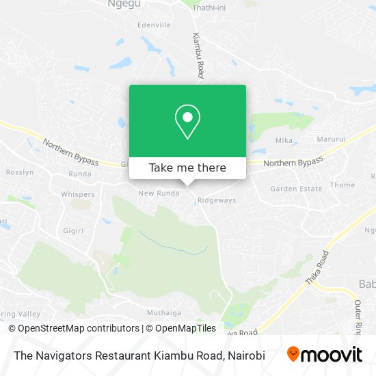The Navigators Restaurant Kiambu Road map