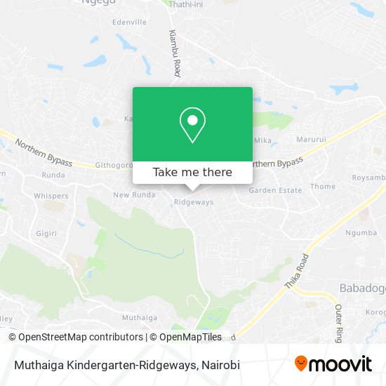 Muthaiga Kindergarten-Ridgeways map