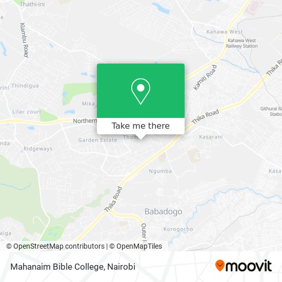 Mahanaim Bible College map