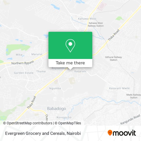 Evergreen Grocery and Cereals map