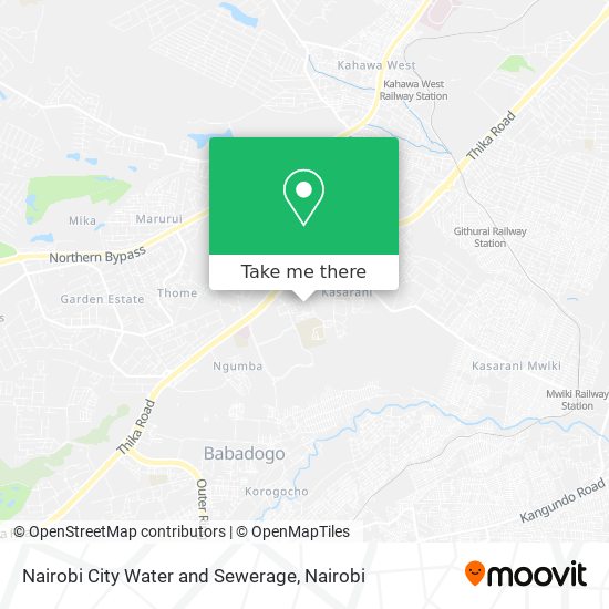Nairobi City Water and Sewerage map