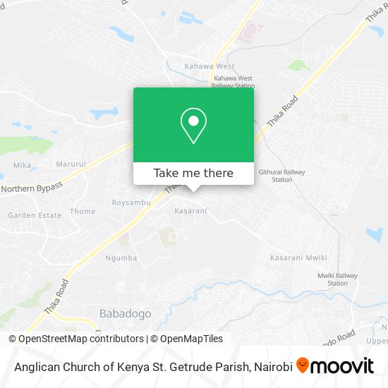 Anglican Church of Kenya St. Getrude Parish map
