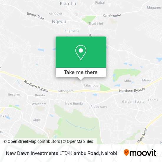 New Dawn Investments LTD-Kiambu Road map