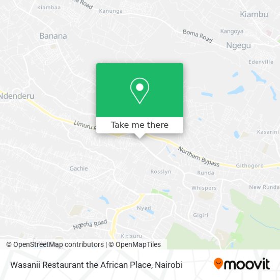 Wasanii Restaurant the African Place map
